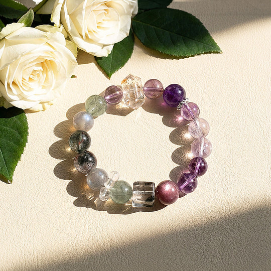 Amethyst, Rutilated Quartz, Moonstone &amp; Phantom Quartz | SKU: C278