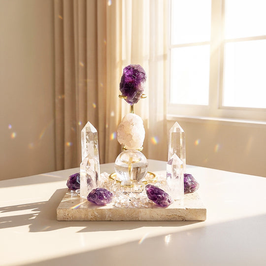 Amethyst &amp; Clear Quartz Crystal Array | CE8000