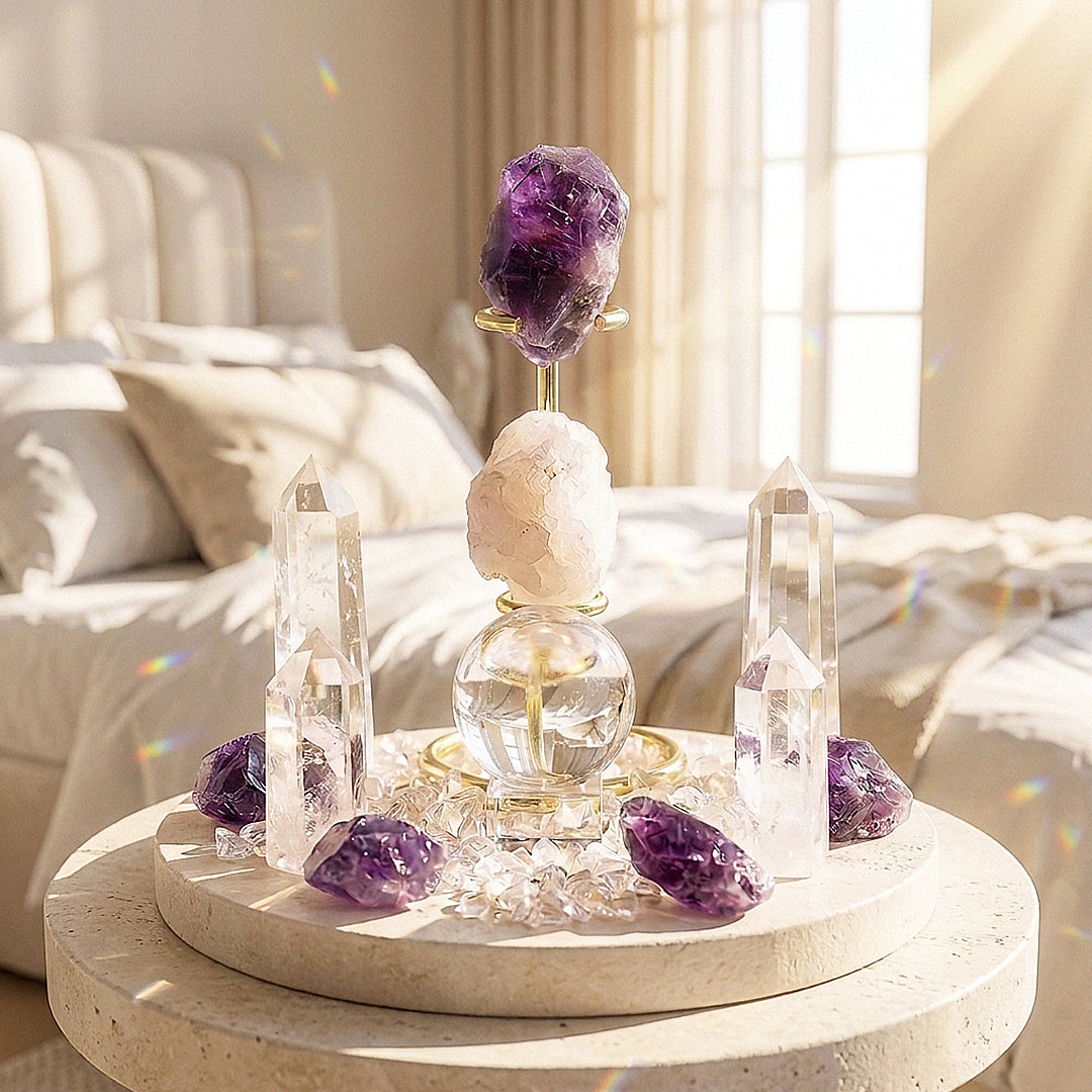 Amethyst &amp; Clear Quartz Crystal Array | CE8000