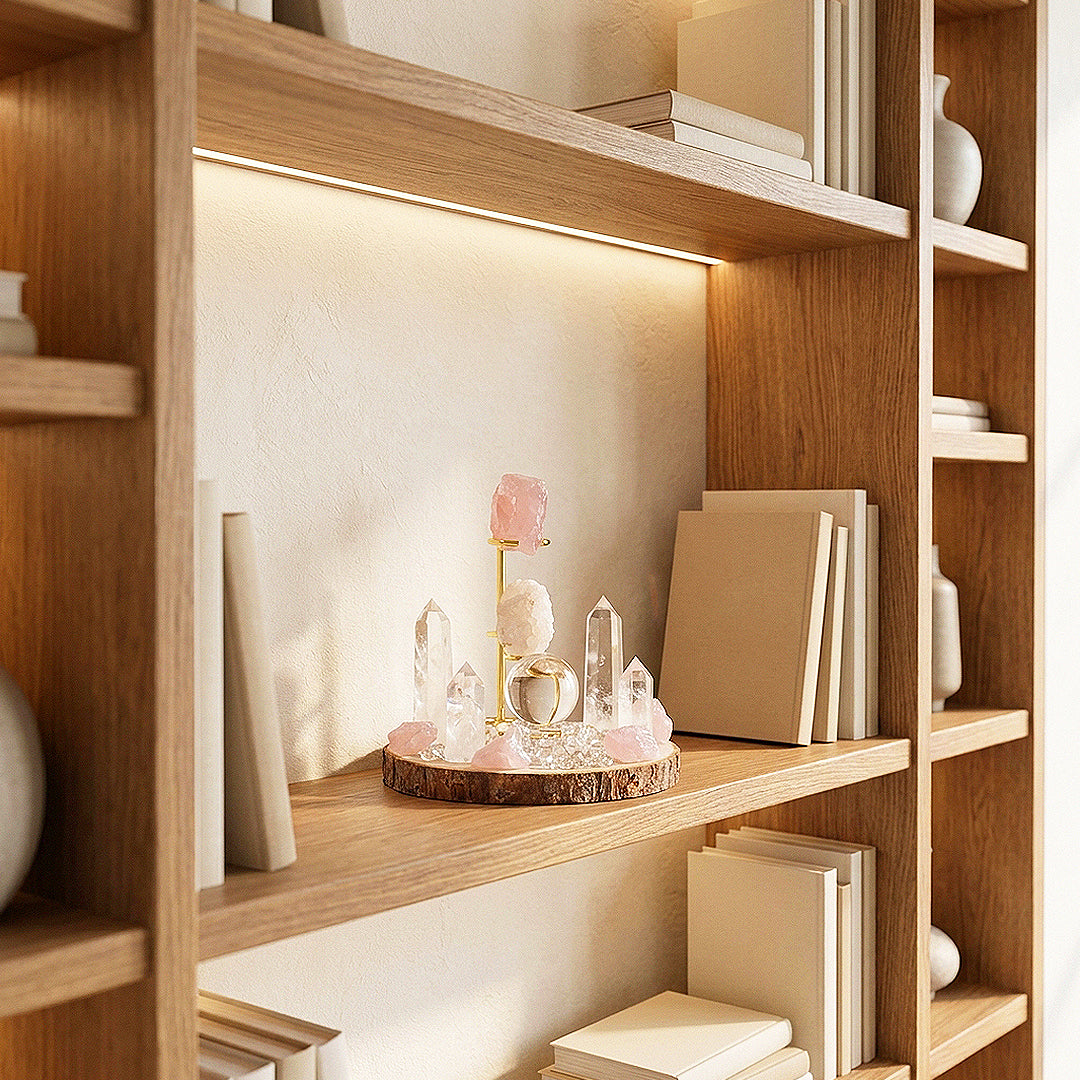 Rose Quartz &amp; Clear Quartz Crystal Array | CE8002
