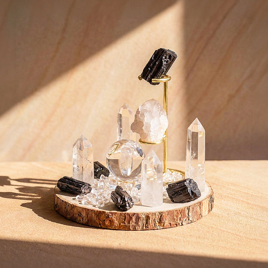 Black Tourmaline &amp; Clear Quartz Crystal Array | CE8006
