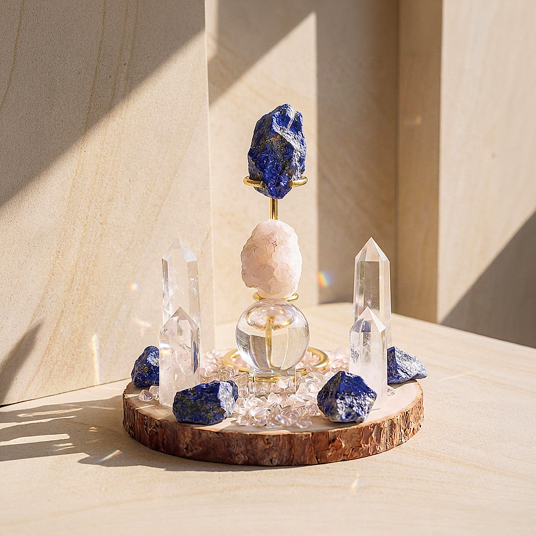 Lapis Lazuli &amp; Clear Quartz Crystal Array | CE8008
