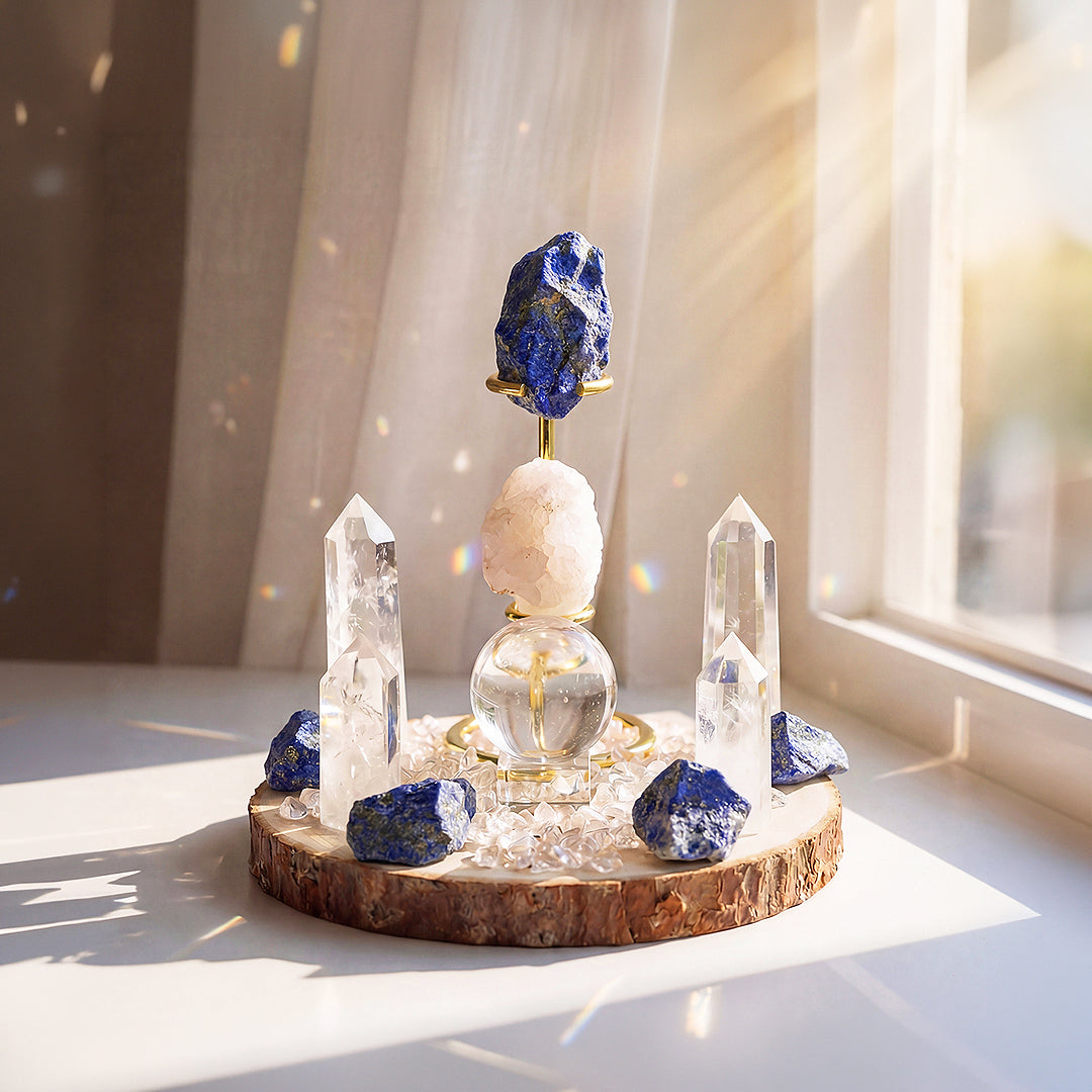 Lapis Lazuli &amp; Clear Quartz Crystal Array | CE8008