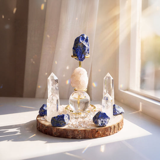 Lapis Lazuli &amp; Clear Quartz Crystal Array | CE8008