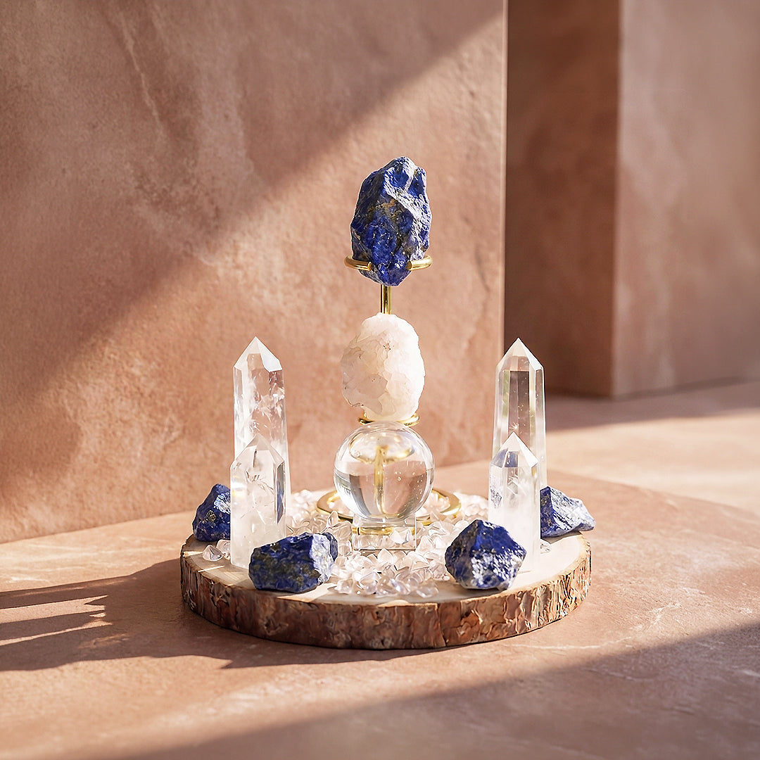 Lapis Lazuli &amp; Clear Quartz Crystal Array | CE8008