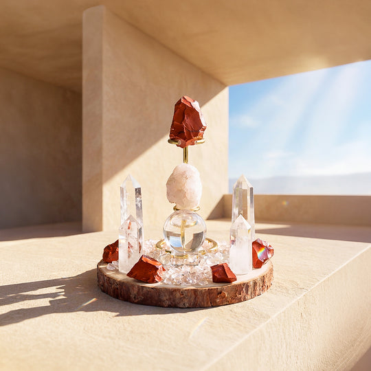 Red Jasper &amp; Clear Quartz Crystal Array | CE8010