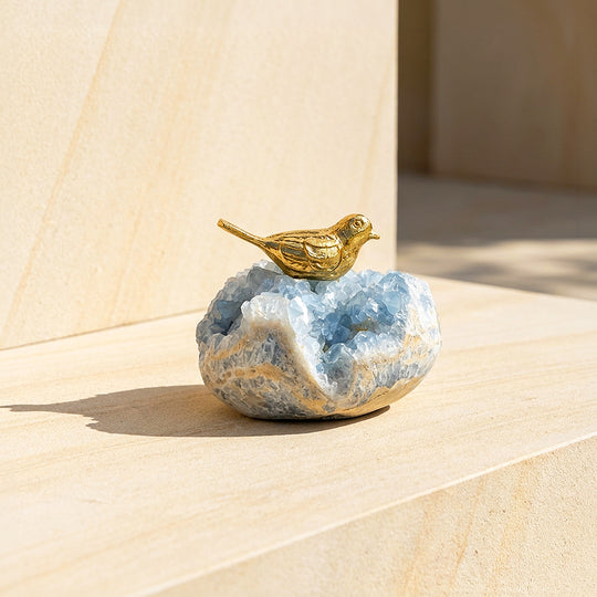 Celestite Crystal Bird Display | CE8017
