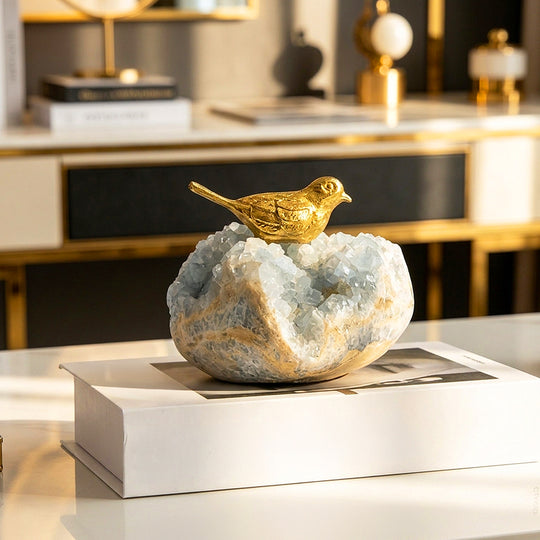 Celestite Crystal Bird Display | CE8017