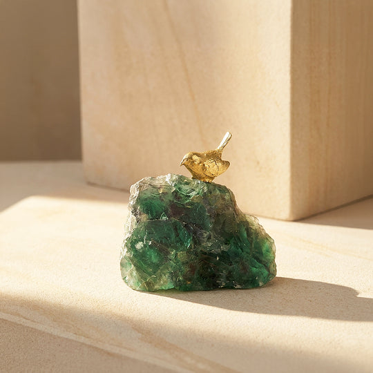 Green Fluorite Love Bird Crystal Display | CE8020
