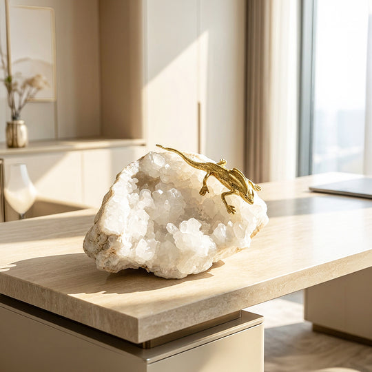 Clear Quartz Lizard Crystal Display | CE8021
