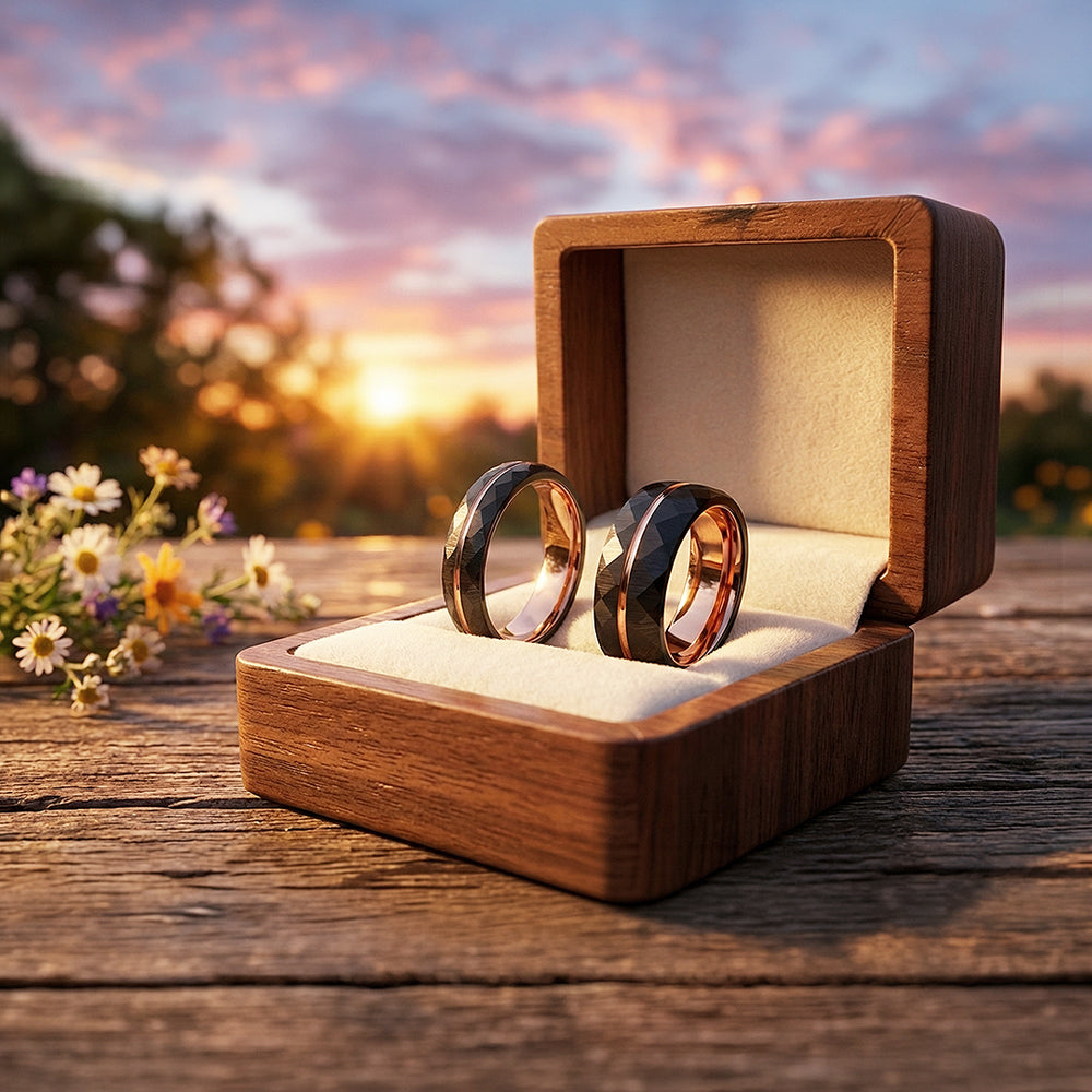 Chambers | Tungsten Couple Rings | Black Wedding Bands
