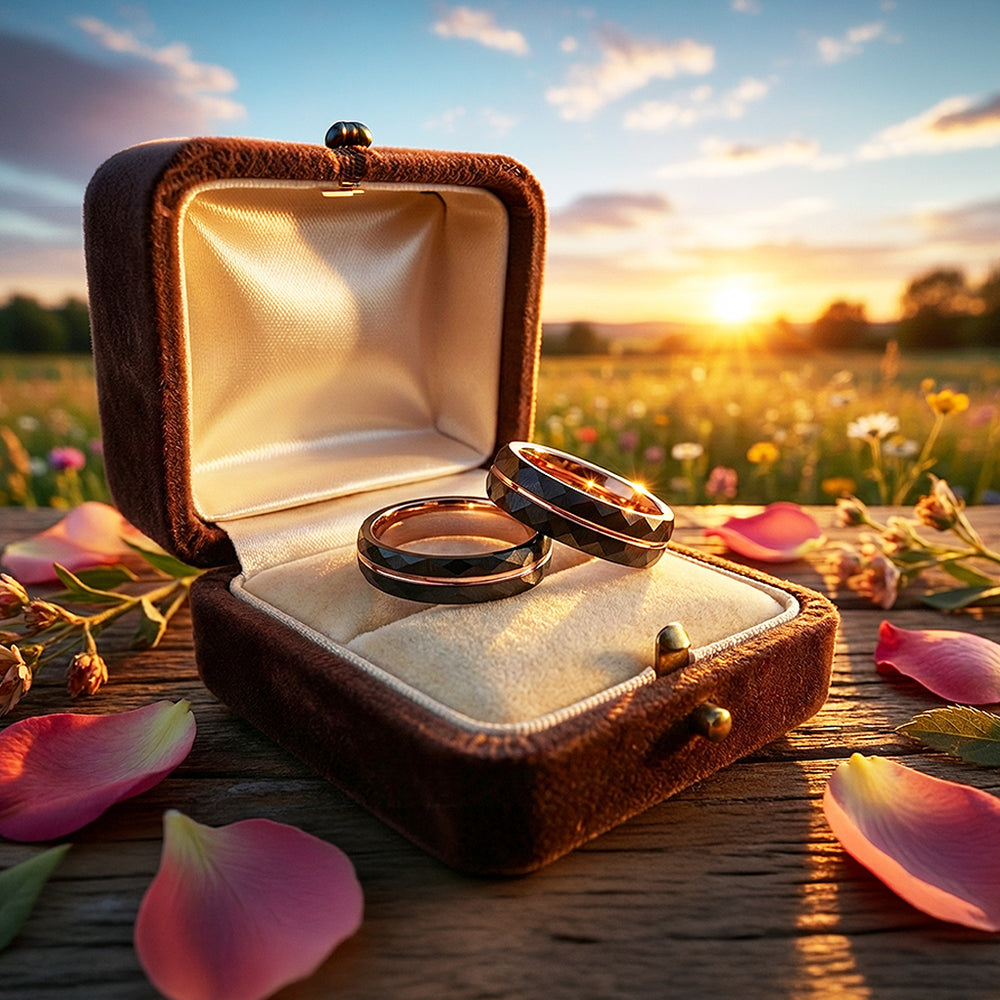 Chambers | Tungsten Couple Rings | Black Wedding Bands