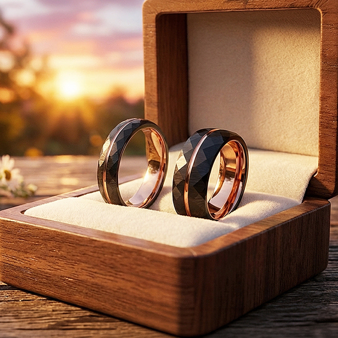Chambers | Tungsten Couple Rings | Black Wedding Bands – Tiara.com.sg