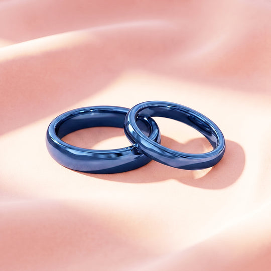 Classic Blue Couple Rings | Matching Blue Stainless Steel Couple Rings