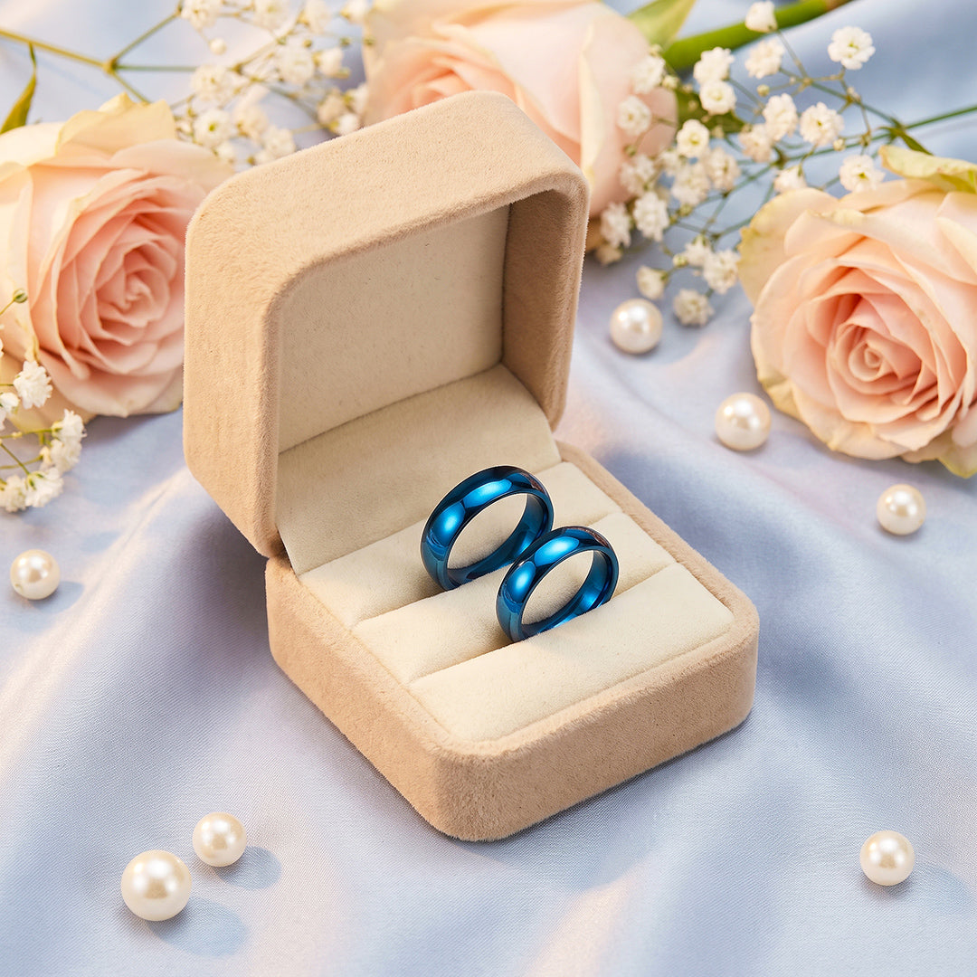Classic Blue Couple Rings | Matching Blue Stainless Steel Couple Rings