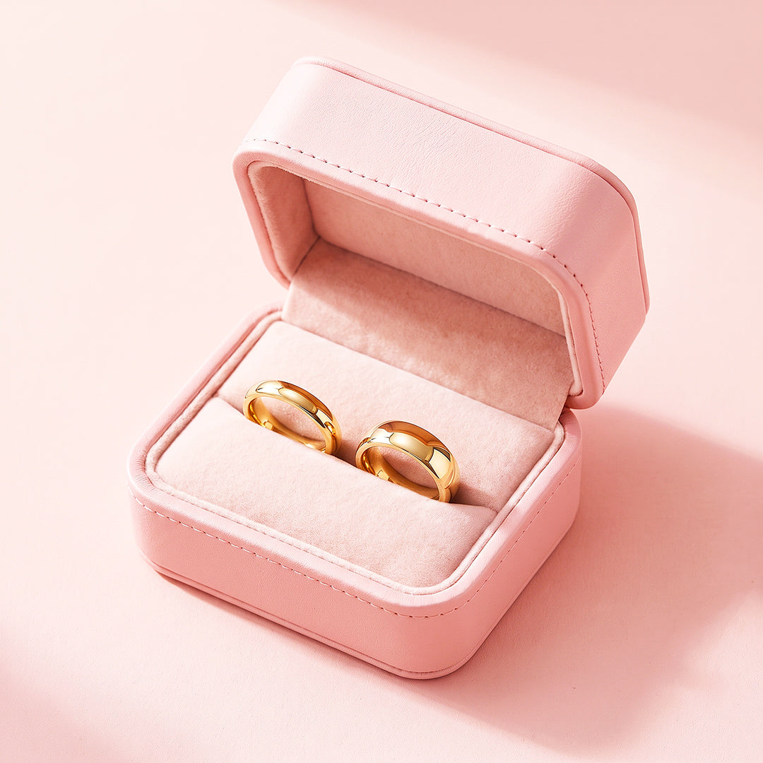 Classic Gold Couple Rings | Matching Gold Stainless Steel Couple Rings