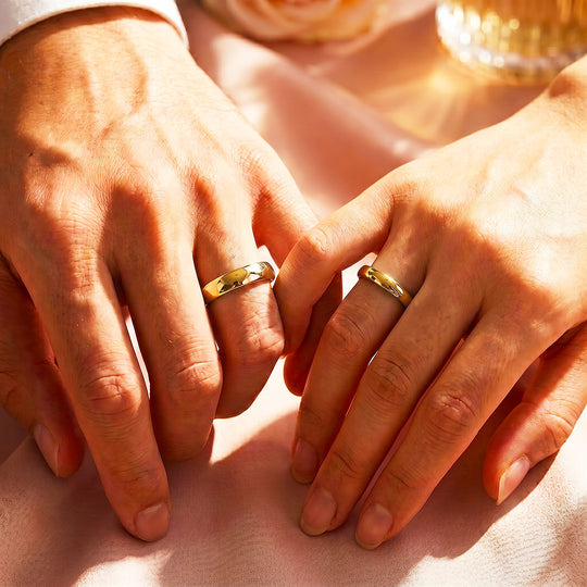 Classic Gold Couple Rings | Matching Gold Stainless Steel Couple Rings
