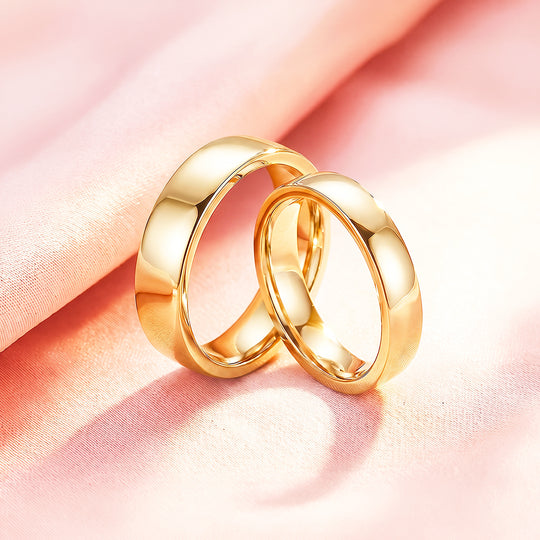 Classic Gold Couple Rings | Matching Gold Stainless Steel Couple Rings