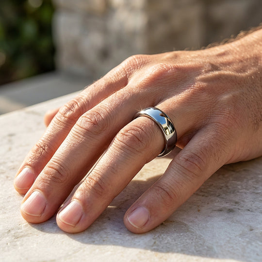 Classic Silver Polished Tungsten Carbide Ring - Ring | Singapore Jewellery, Wedding Rings &amp; Gifts | Same Day Delivery | Tiara.com.sg