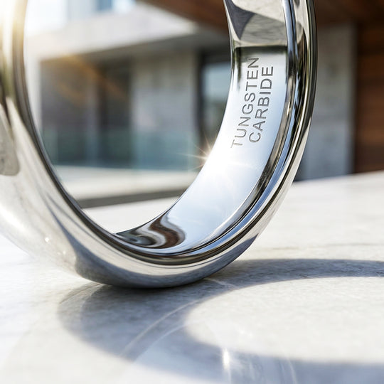 Classic Silver Polished Tungsten Carbide Ring - Ring | Singapore Jewellery, Wedding Rings &amp; Gifts | Same Day Delivery | Tiara.com.sg