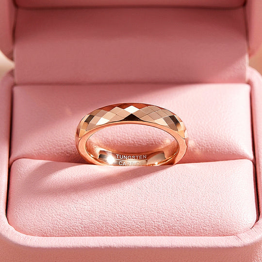 Cuppycake | Faceted Rose Gold Tungsten Carbide