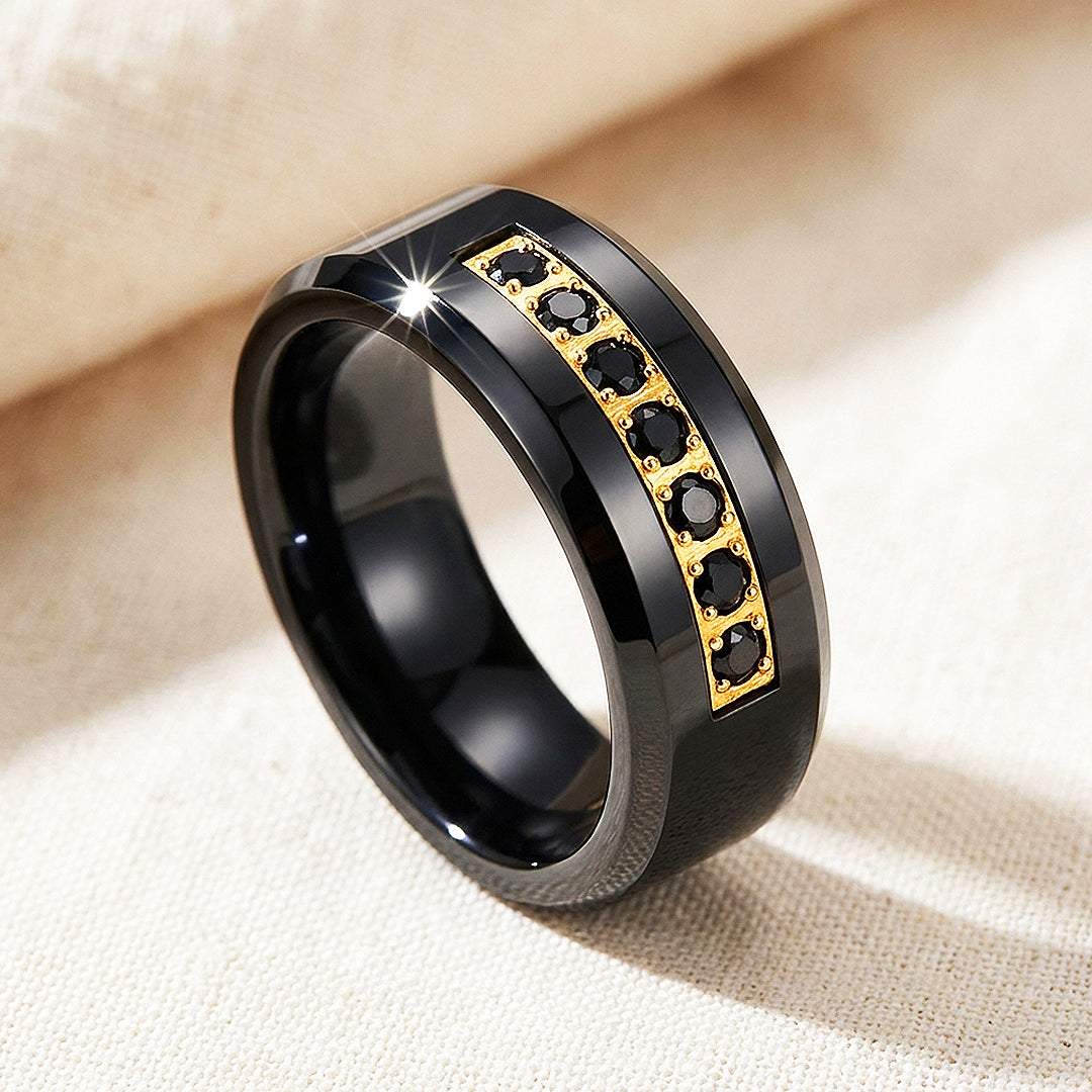 Ebonite Polished Black Tungsten Carbide Ring - Ring | Singapore Jewellery, Wedding Rings &amp; Gifts | Same Day Delivery | Tiara.com.sg