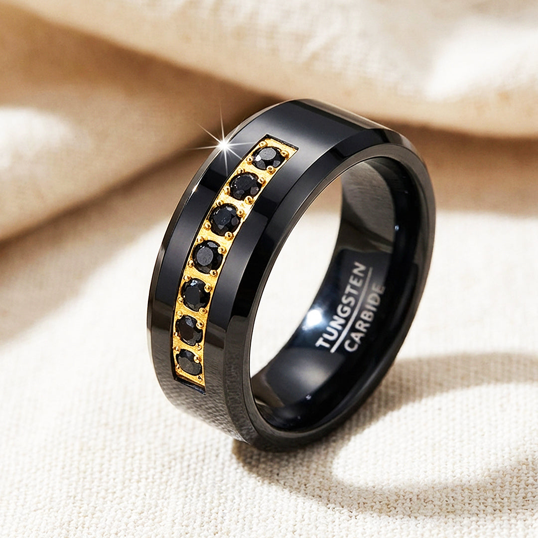 Ebonite Polished Black Tungsten Carbide Ring - Ring | Singapore Jewellery, Wedding Rings &amp; Gifts | Same Day Delivery | Tiara.com.sg