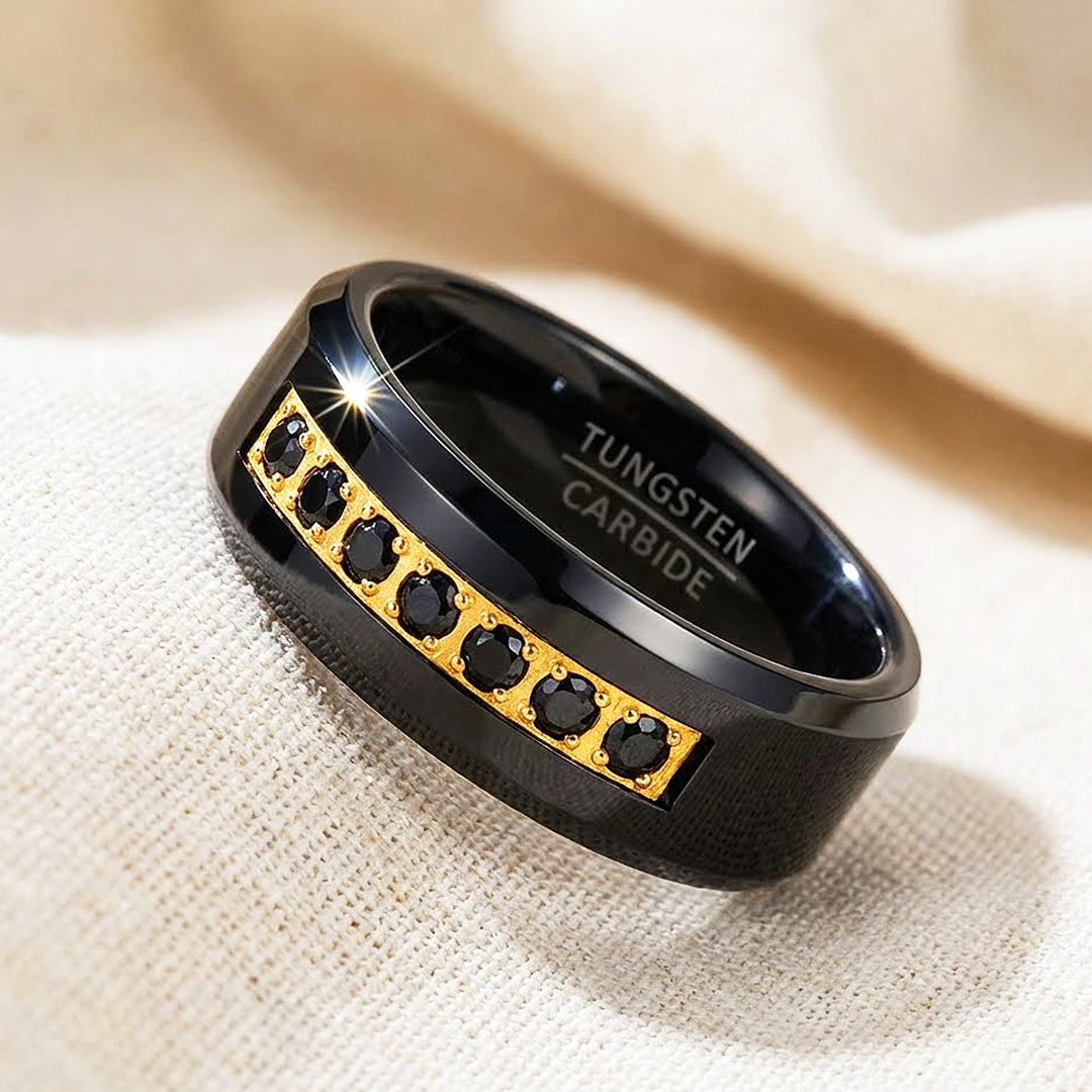 Ebonite Polished Black Tungsten Carbide Ring - Ring | Singapore Jewellery, Wedding Rings &amp; Gifts | Same Day Delivery | Tiara.com.sg