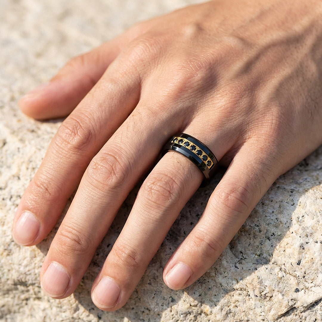 Ebonite Polished Black Tungsten Carbide Ring - Ring | Singapore Jewellery, Wedding Rings &amp; Gifts | Same Day Delivery | Tiara.com.sg