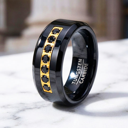 Ebonite Polished Black Tungsten Carbide Ring - Ring | Singapore Jewellery, Wedding Rings &amp; Gifts | Same Day Delivery | Tiara.com.sg