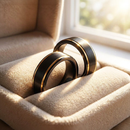 Ernest | Tungsten Couple Rings | Black Wedding Bands