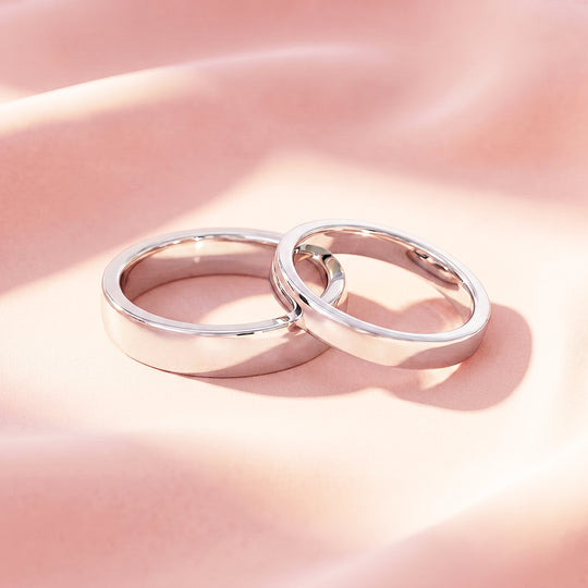 Essential Silver Couple Rings | Matching Flat Silver Stainless Steel Couple Rings