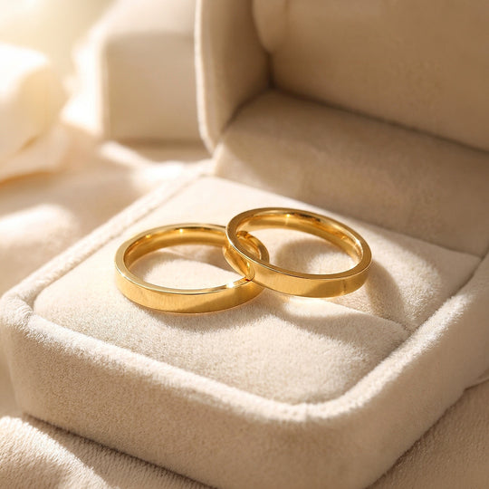 Eternal Link Gold | High-Polished Classic Flat Wedding Band