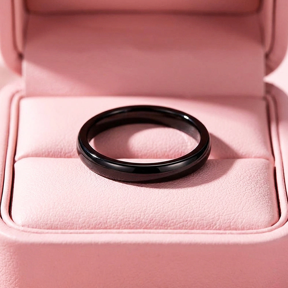 Eternal Black Polished Tungsten Carbide Ring