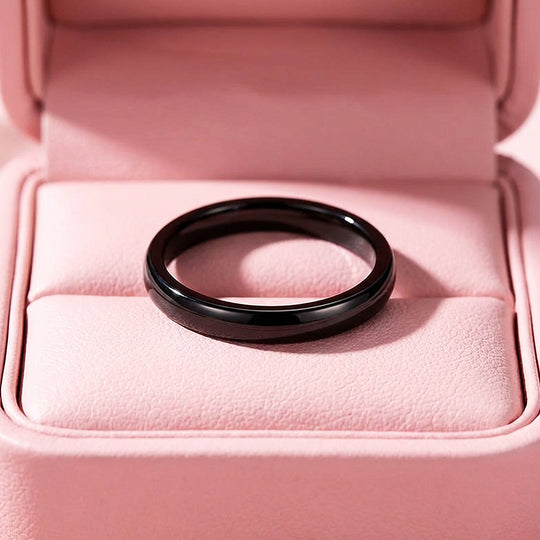 Eternal Black Polished Tungsten Carbide Ring