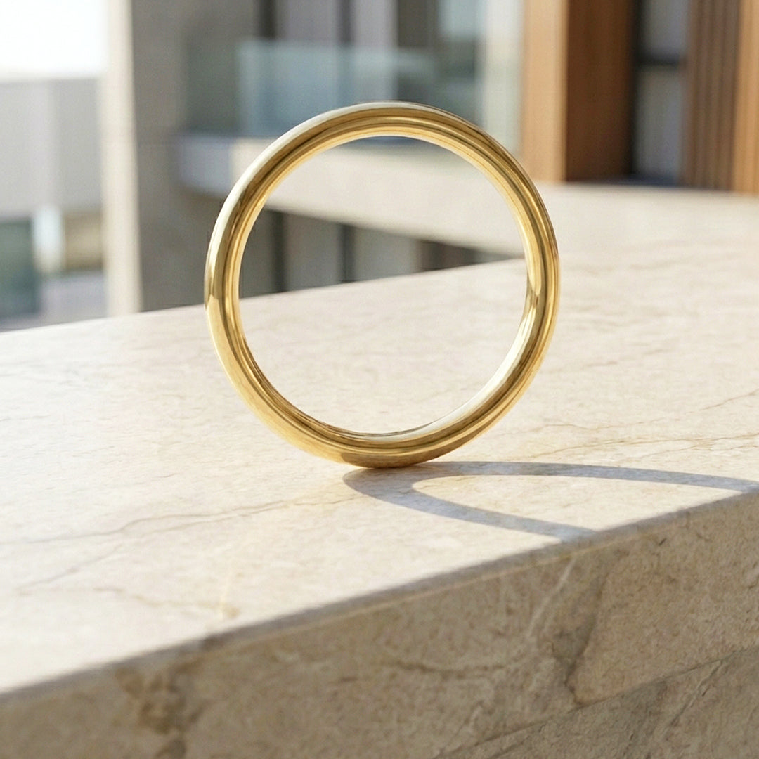 Eternal Gold Polished Tungsten Carbide Ring