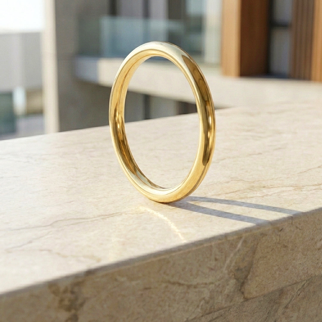 Eternal Gold Polished Tungsten Carbide Ring