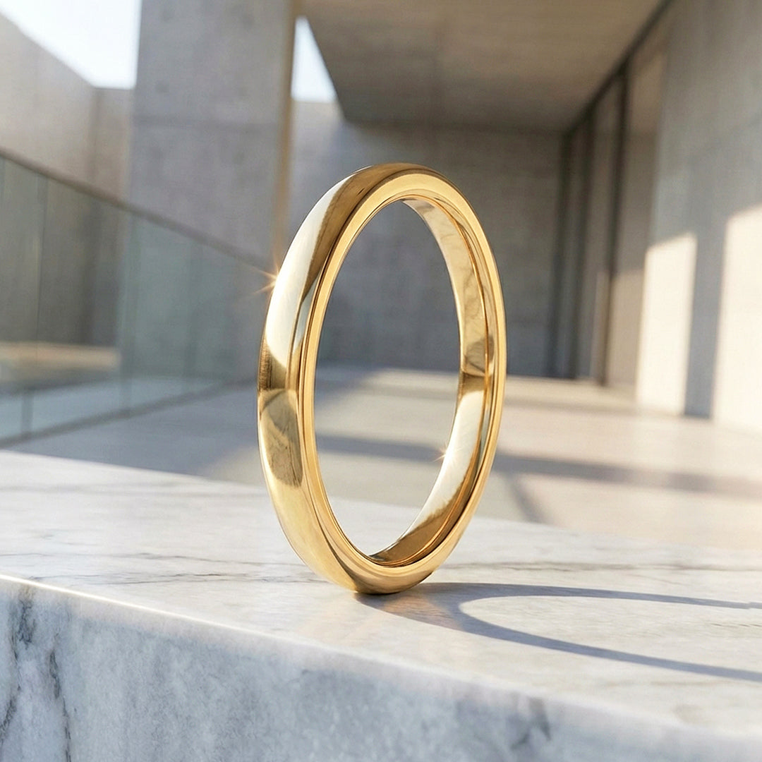 Eternal Gold Polished Tungsten Carbide Ring