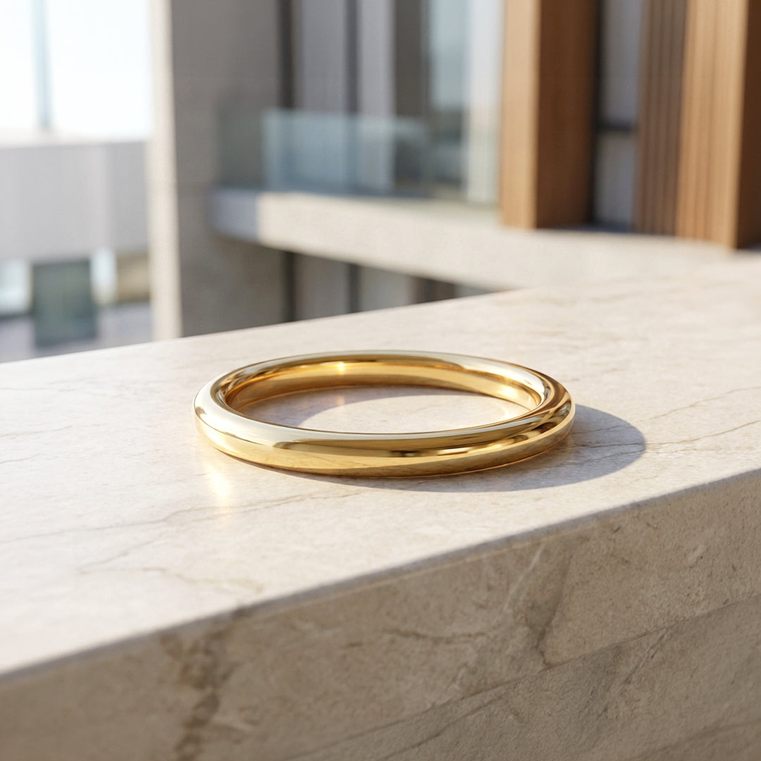 Eternal Gold Polished Tungsten Carbide Ring