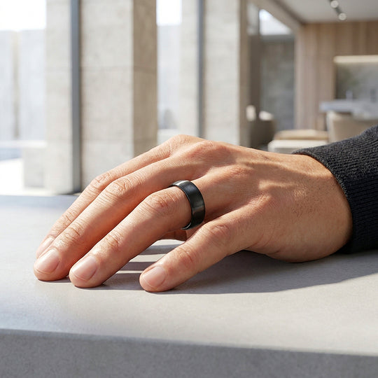 Fergus | Matte Brushed Black Tungsten Carbide | Men&