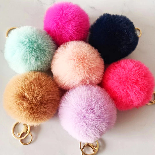 Fluffy Pom Pom Keychain🍭❗