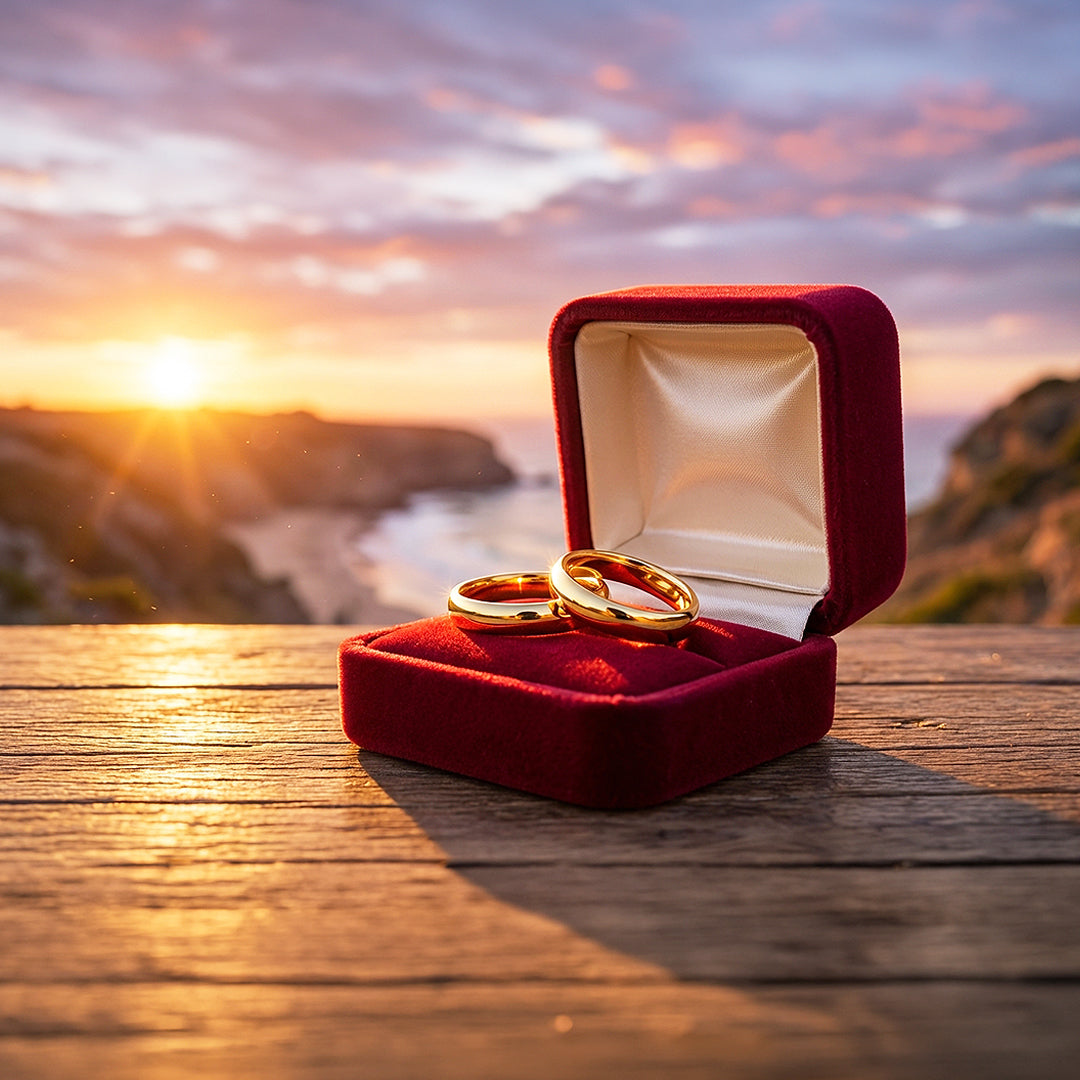 Flynt | Tungsten Couple Rings | Gold Wedding Bands