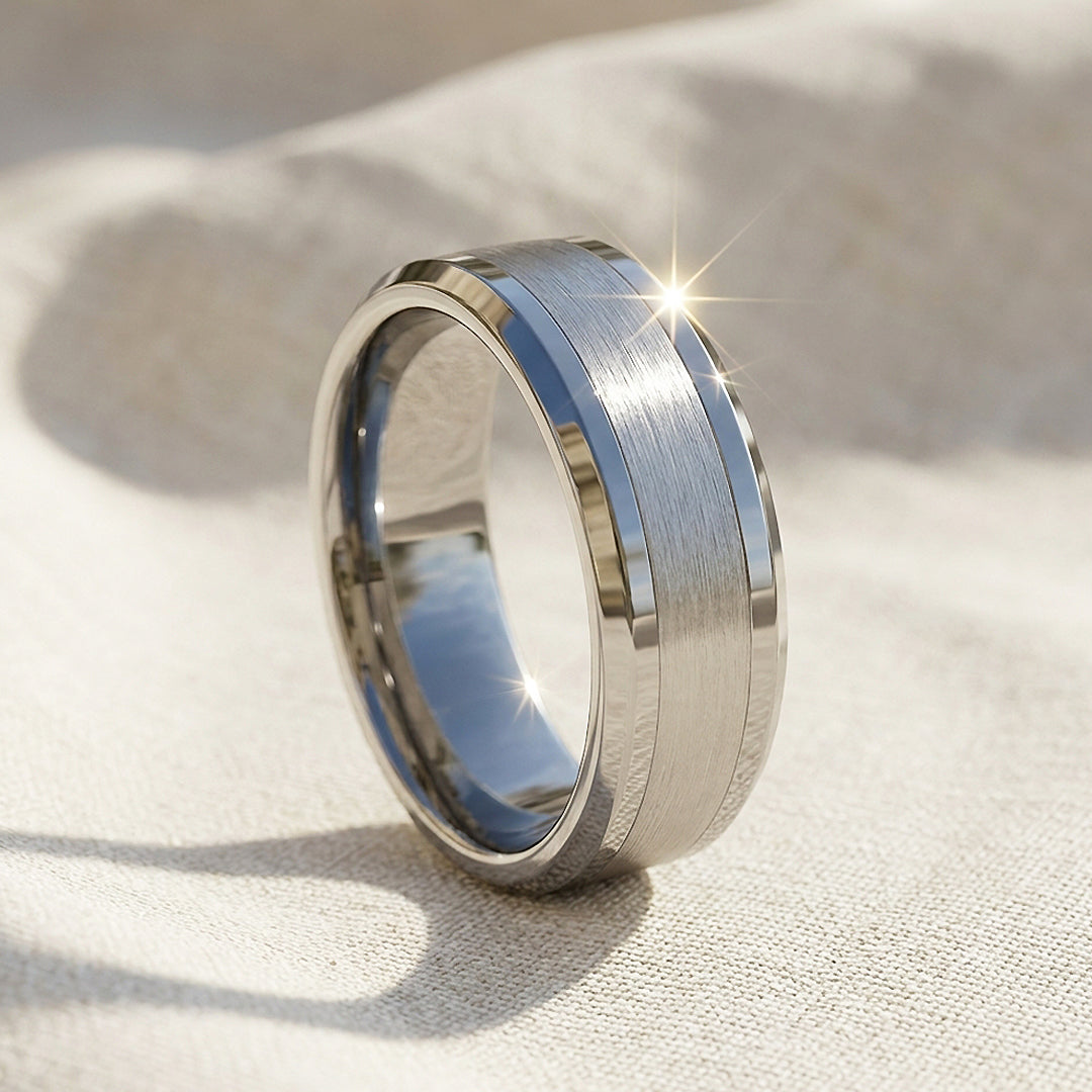 Harold Brushed Tungsten Carbide Ring - Ring | Singapore Jewellery, Wedding Rings &amp; Gifts | Same Day Delivery | Tiara.com.sg