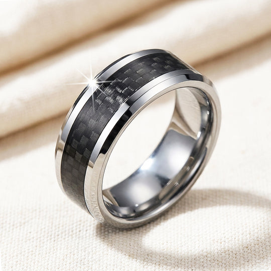 Herod Carbon Fiber Inlay Tungsten Carbide Ring