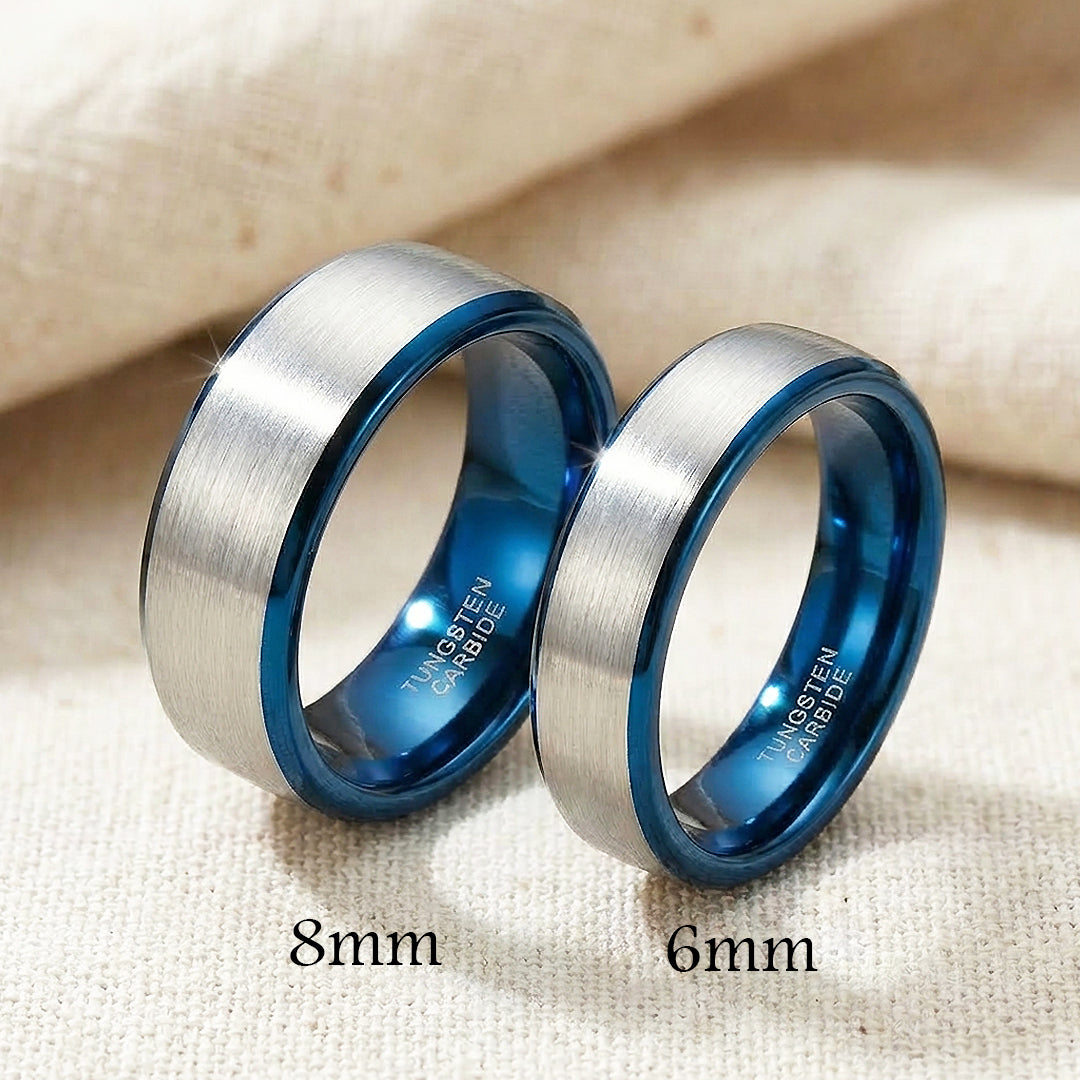 Holmes Brushed Blue Interior Tungsten Carbide Ring - Ring | Singapore Jewellery, Wedding Rings &amp; Gifts | Same Day Delivery | Tiara.com.sg