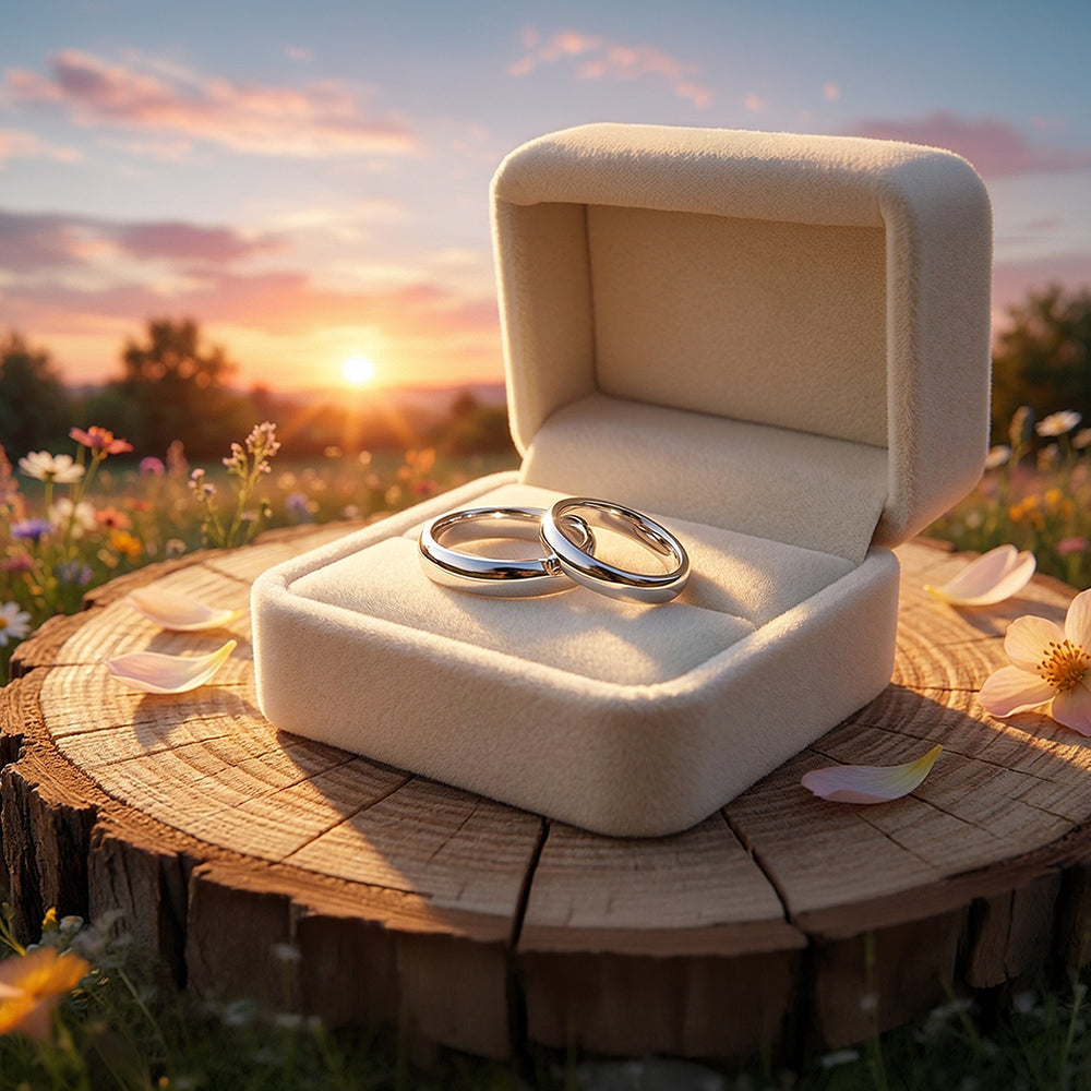 Infinite | Tungsten Couple Rings | Silver Wedding Bands