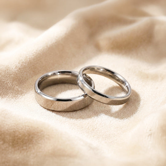 Infinity Bond Silver | High-Polished Bevelled Flat Wedding Band