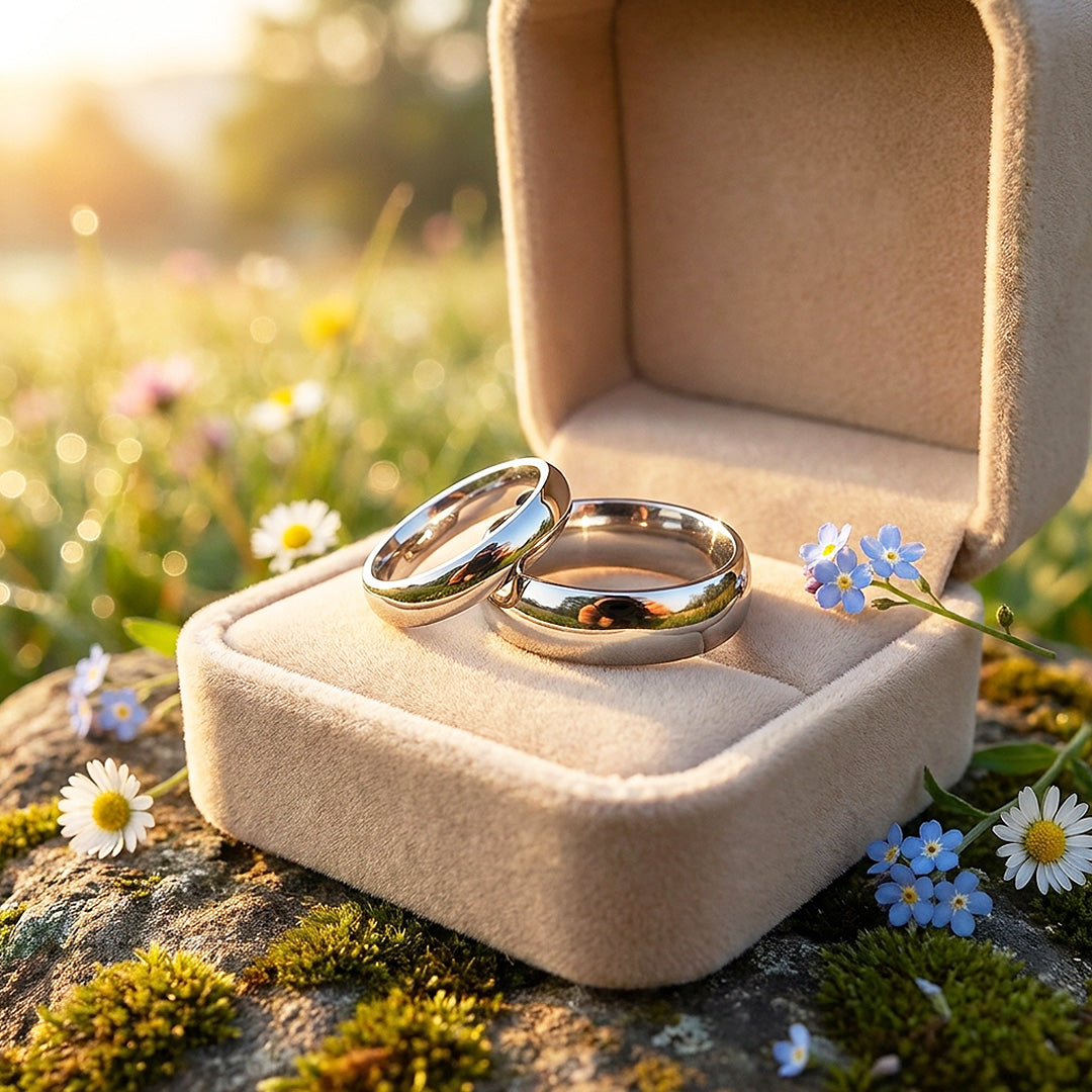 Lumi Bands Silver | High-Polished Classic Dome Wedding Band