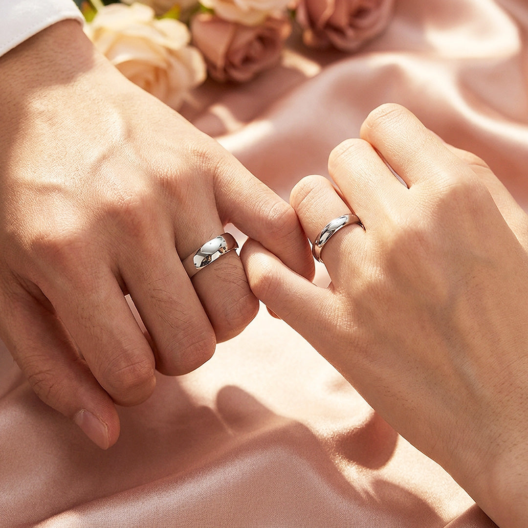 Lumi Bands Silver | High-Polished Classic Dome Wedding Band