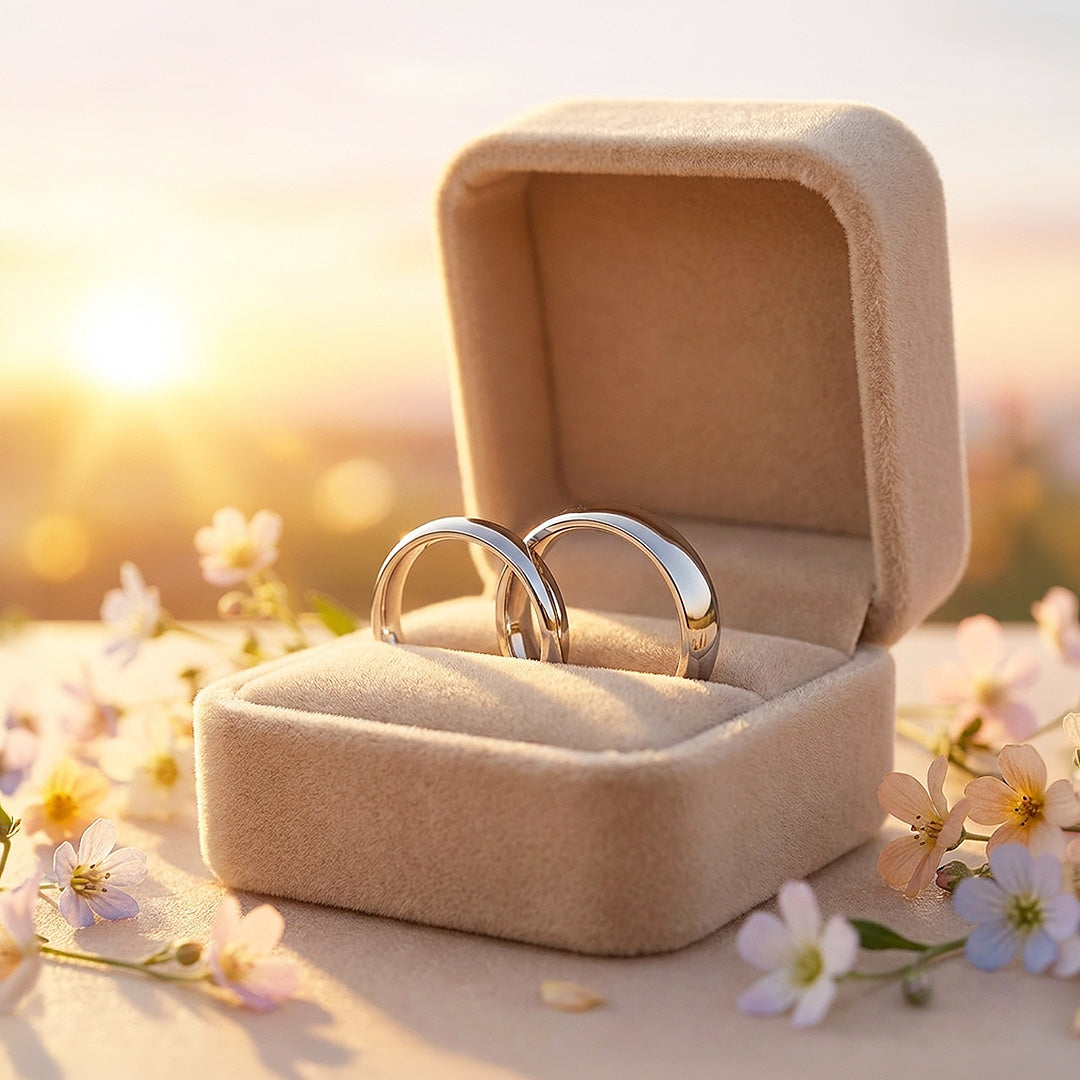 Lumi Bands Silver | High-Polished Classic Dome Wedding Band
